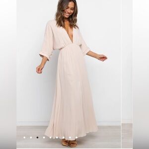 Elegant Cream Maxi Dress